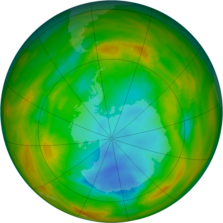 Antarctic ozone map for 10 August 1979